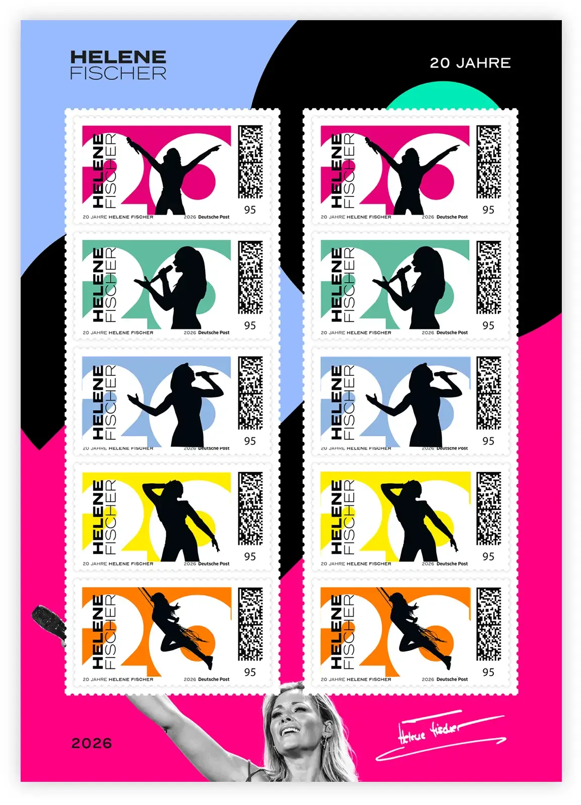 Mayolove Projects - Helene Fischer - Briefmarken Sammlerbogen Silhouetten